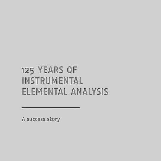 Front cover "125 Years of Instrumental Elemental Analysis"