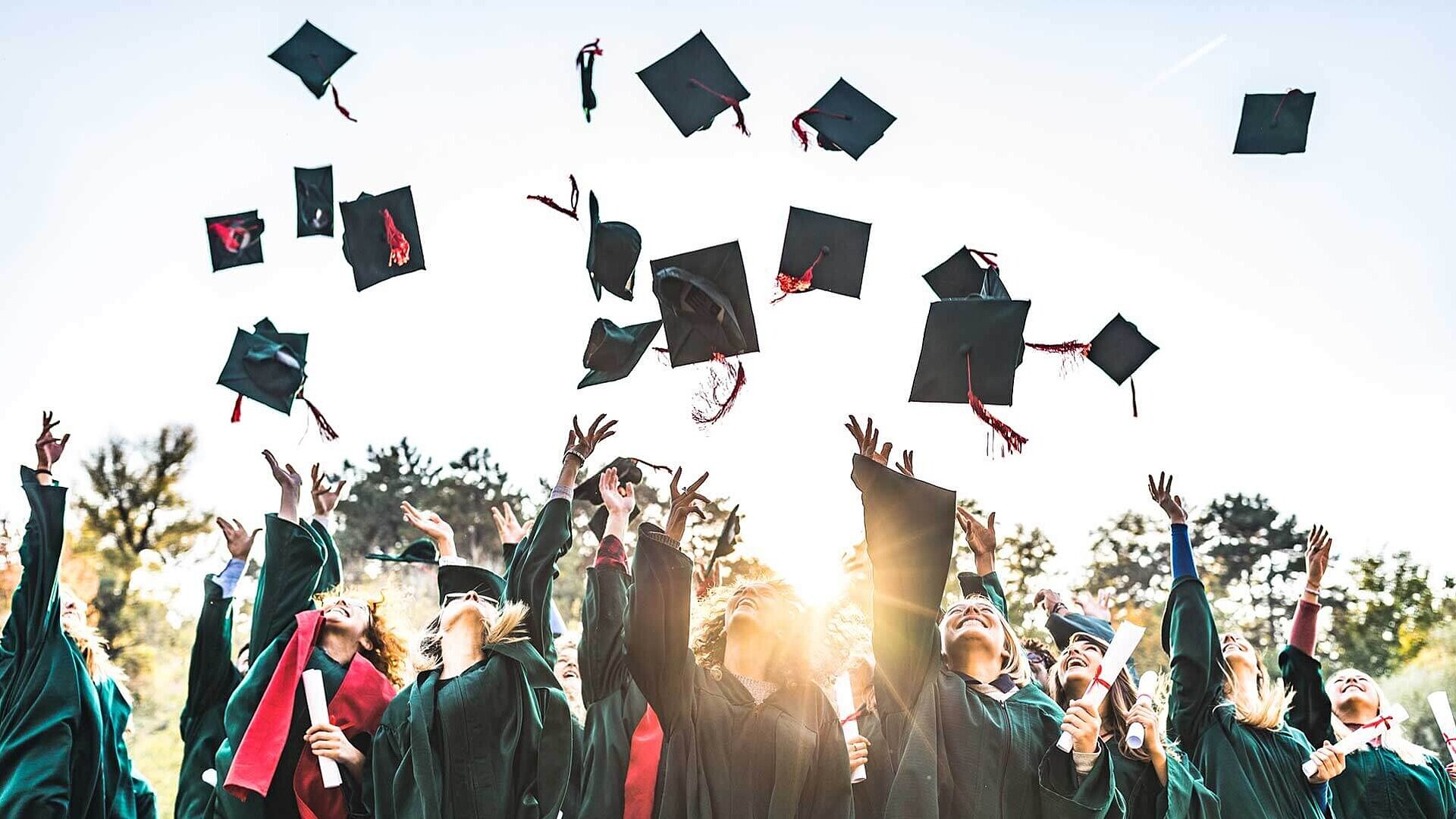 Students celebrating their graduation day