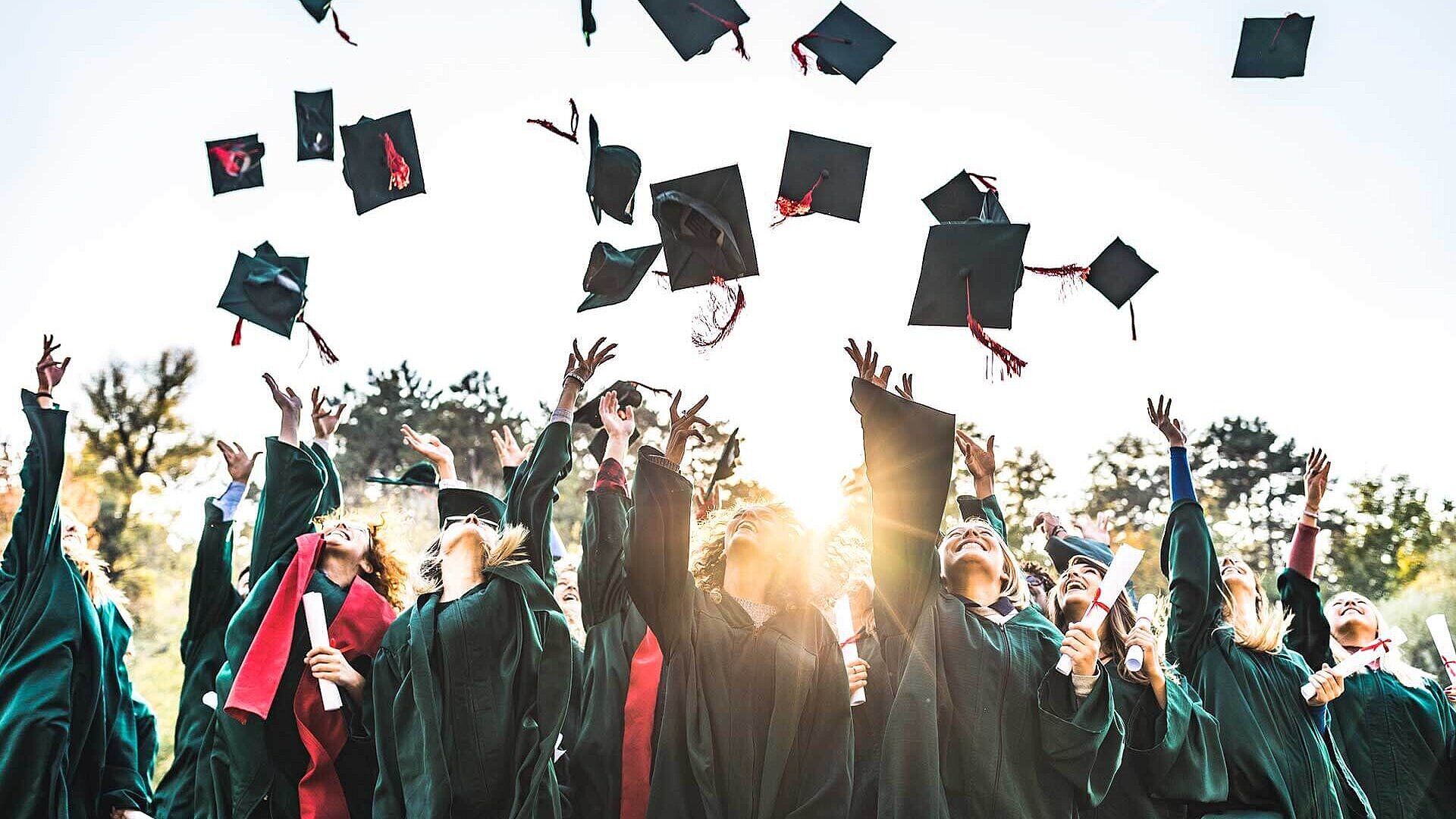 Students celebrating their graduation day