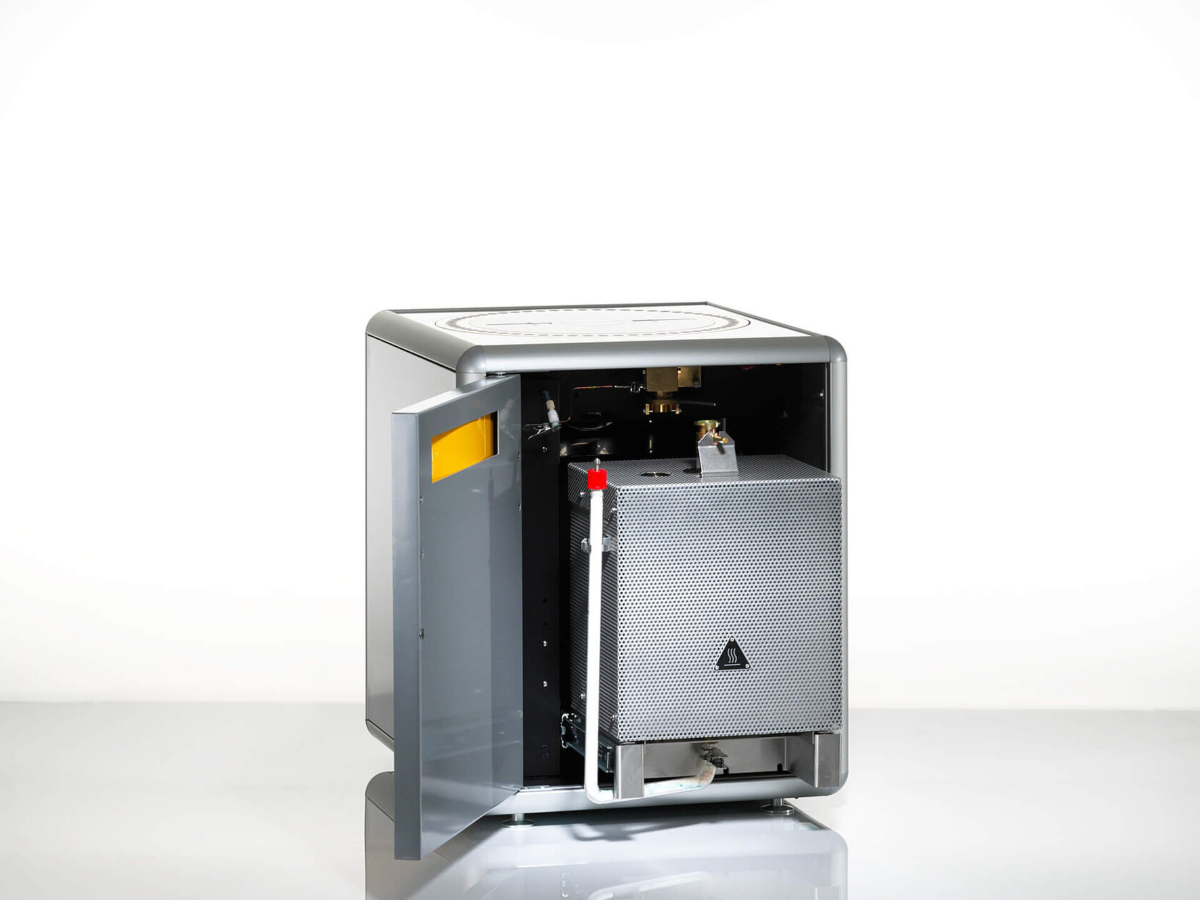 Carbon and sulfur analyzer rapid CS cube with open door and furnace slid out