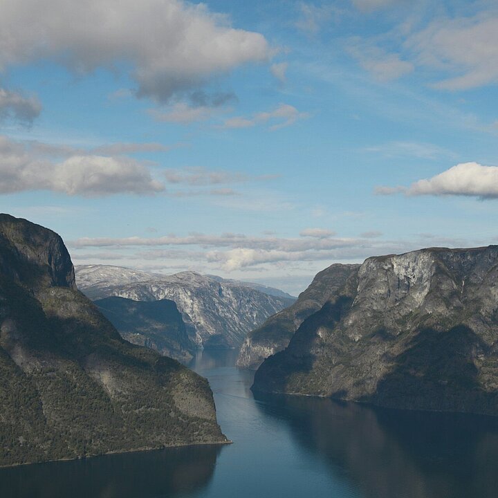 Image of the Sognefjord, the deepest fjord in Norway.
