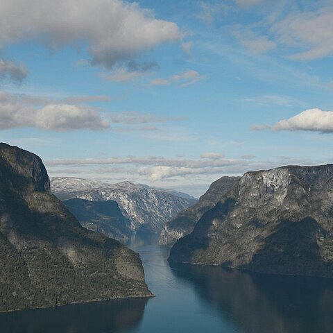 Image of the Sognefjord, the deepest fjord in Norway.
