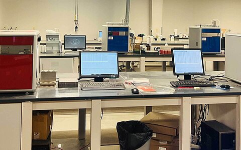 Laboratory with Elementar analyzers at Brookside Laboratories, Inc.