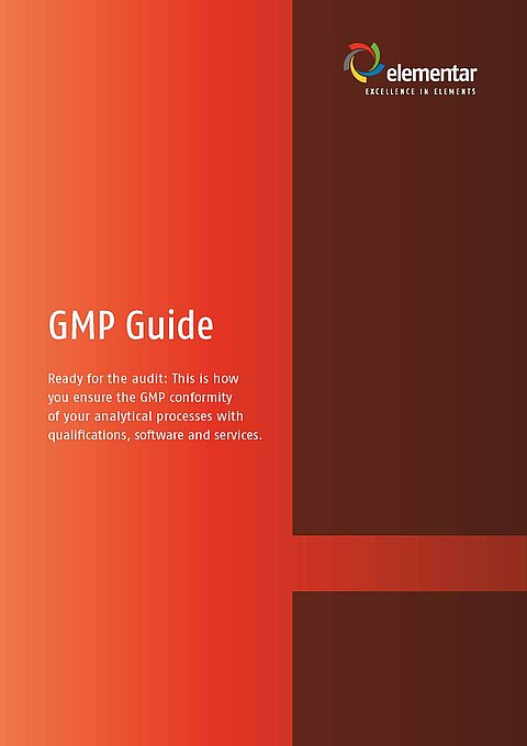 Red front page of a guide, containing GMP relevant information