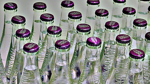 Bottles of mineral water