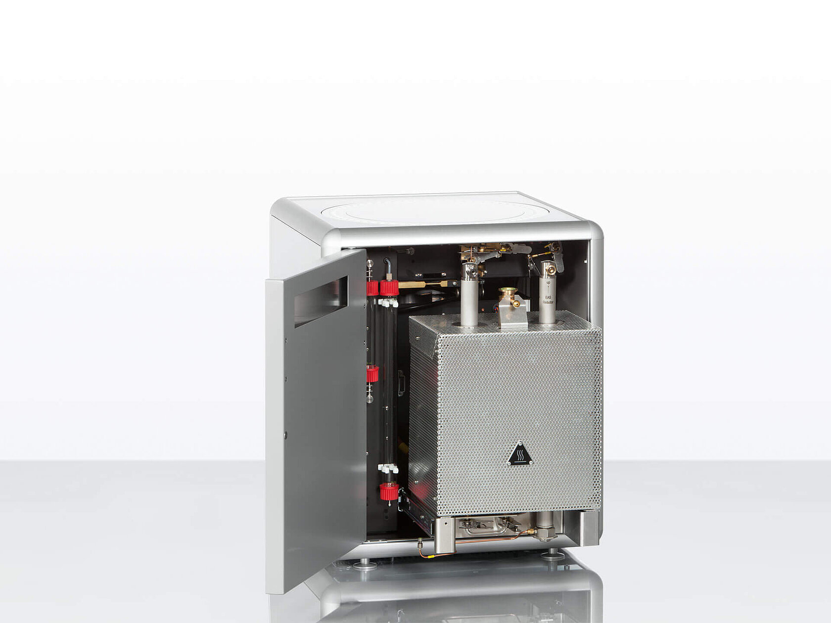 Nitrogen and protein analyzer rapid N exceed with open door and furnace slid out