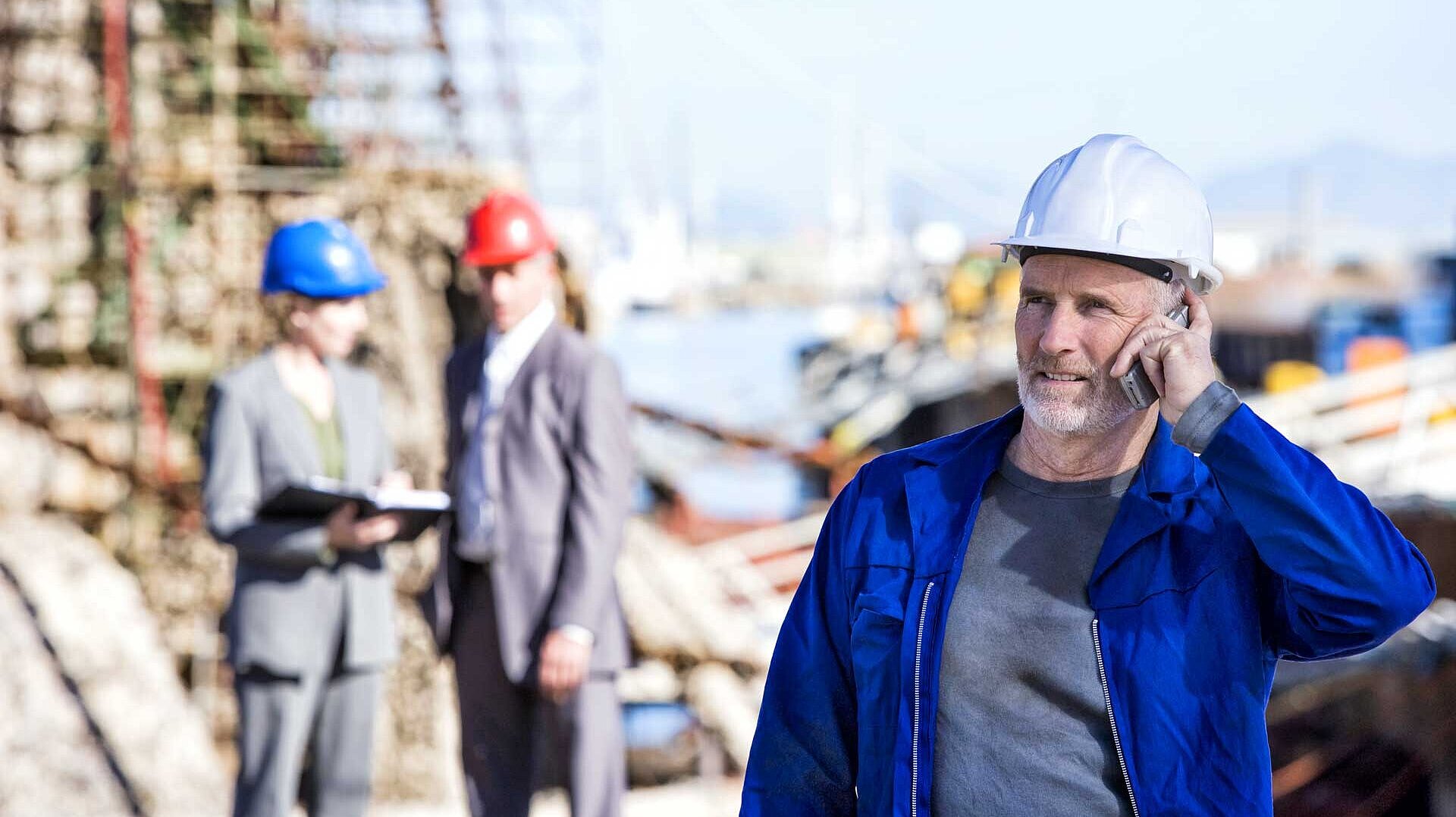 Worker on oil platform